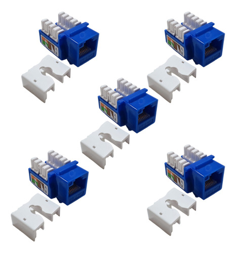 Jack Rj45 Cat 5e Color Azul X 5 Unidades