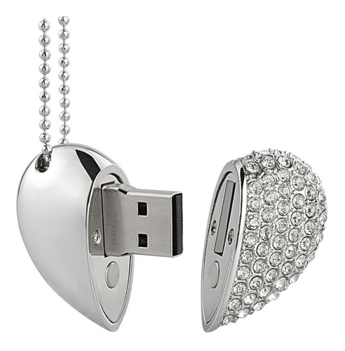 Usb Para Parejas  32 Gb Imantado:amor Cristalino Del Corazón