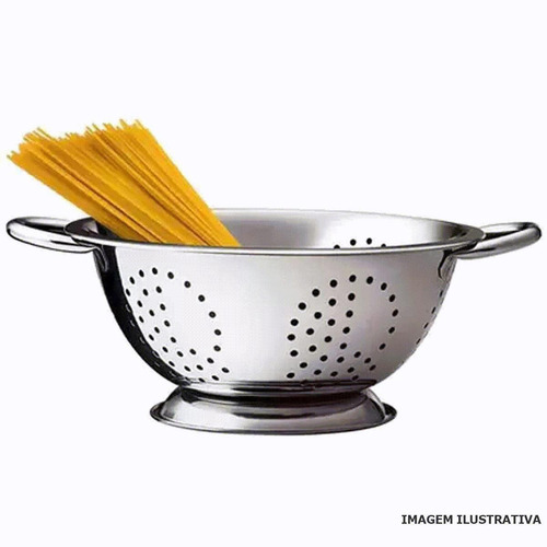 Imagem 4 de 4 de Escorredor De Massas E Alimentos Em Aço Inox 24 Cm