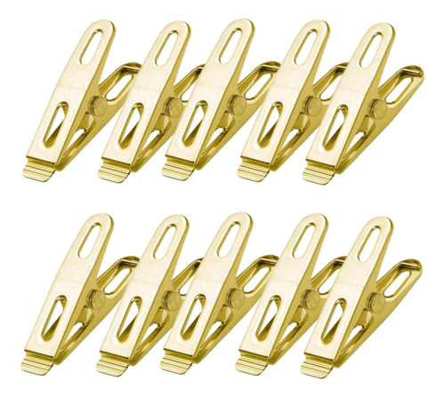 20 Pinzas Clips Dorada Acero Inoxidable Metal Para Ropa Color Dorado