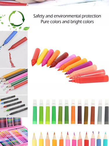 Set De Marcadores Creyones Acuarela 168 Piezas