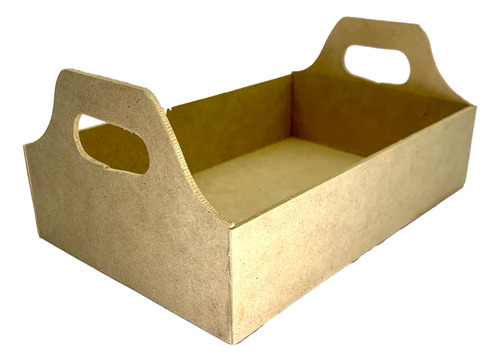 1 Caja 20x13x5cm De Madera Mdf Con Agarradera #2 Mini