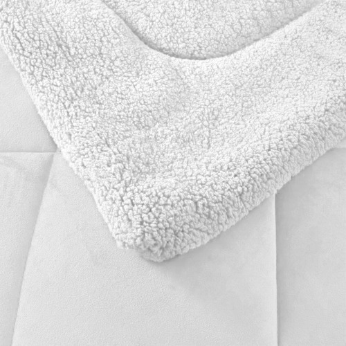 Acolchados Corderito Twin Size 1 Plaza Media Edredon Color Blanco