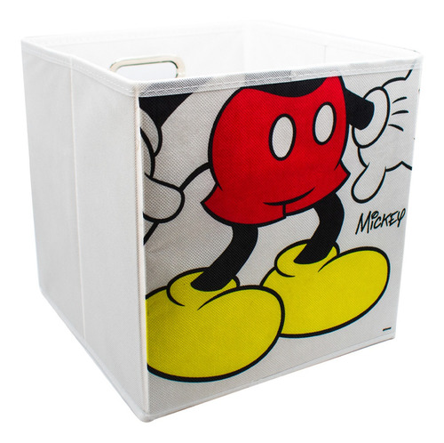 Caja Canasta Cesta Almacenamiento Organizacion Mickey Disney Color Blanco