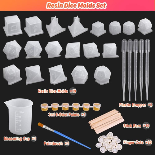 Moldes De Dados De Resina, 19 Estilos Juego De Moldes ...