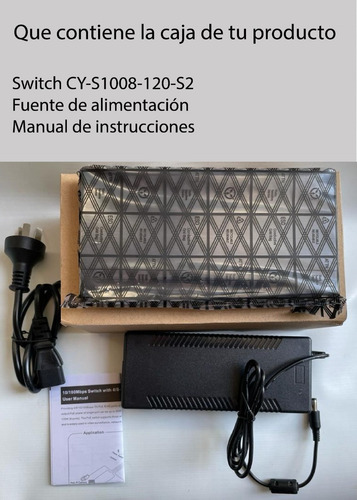 Imagen 8 de 10 de Switch Poe Cctv Ethernet 8 Puertos Cygnus Cy-s1008-120-s2