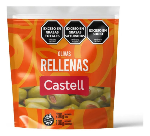 Aceitunas Olivas Verdes Rellenas Sin Tacc Castell 100gr