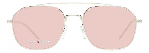 Óculos De Sol Feminino Tommy Hilfiger Th 1599/s Eyr/4s-55 Quadrado Dourado Rosa Dourado Dourado