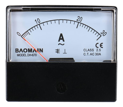 Baomain Amperímetro Dh-670 Ac 0-30a Amperímetro Rectangular