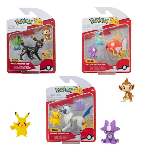 Pack 3 Figuras Originales Pokémon 
