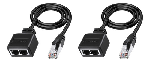 2 Adaptadores Lan Ethernet Rj45 Macho A 2 Hembras, Divisor R