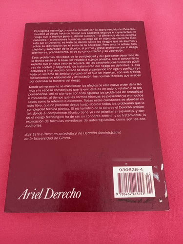 Ariel Derecho - Tecnica, Riesgo Y Derecho Jose Esteve Pardo