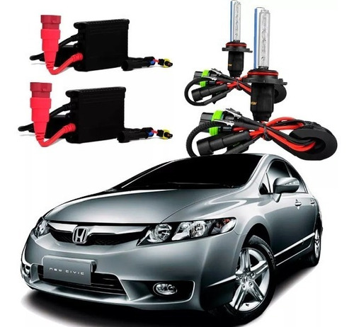 Kit Xenon Honda New Civic 07/11 Farol Alto/baixo Milha 8000k