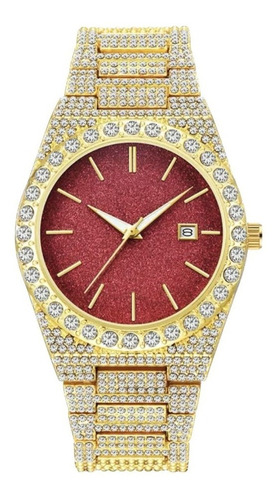 Reloj Brillante Enchapado En Oro-oro Blanco Con Zirconias 