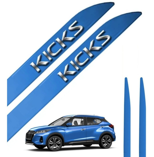 Imagem 1 de 8 de Jogo Friso Lateral Novo Nissan Kicks Azul Elétrico 2021 2022