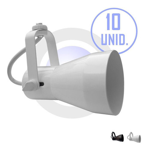 Imagem 1 de 6 de Kit 10 Spot Trilho Calha Perfilado Eletrocalha Led E27 Par20