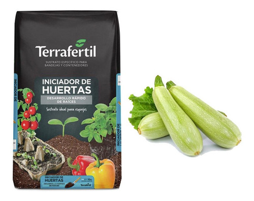 Sustrato Huertas Terrafertil 10lt Con Semillas De Zucchini