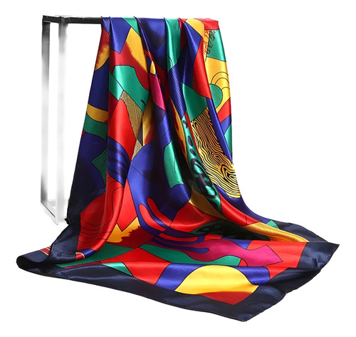 Lenço Xale Echarpe, Estampado, 90x 90 Cm Elegante - Cetim Cor Vermelho