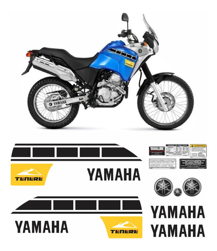 Kit Completo Adesivo Yamaha Tenere 250 2013 Azul Tnr006