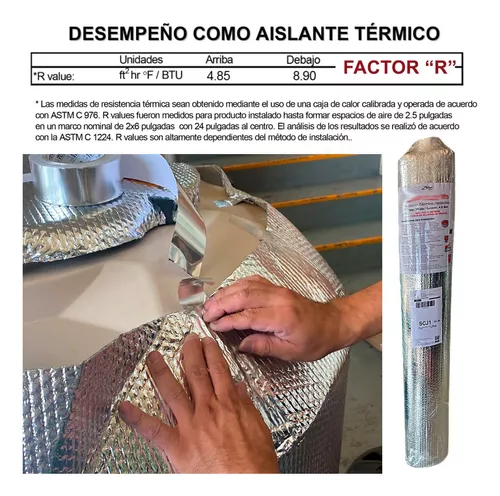 Aislante Térmico Reflexivo Plateado Blanco Plata Techos