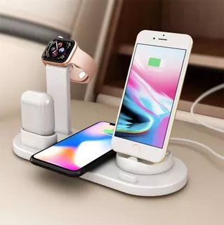 Qi Estación Carga Rápida 6en1 10w P/ 2 iPhone,iwatch,AirPods