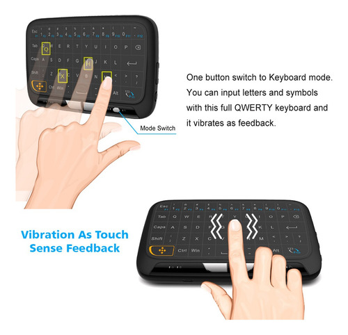 Teclado Sem Fio H18 2.4ghz Controle Remoto Completo Touchpad
