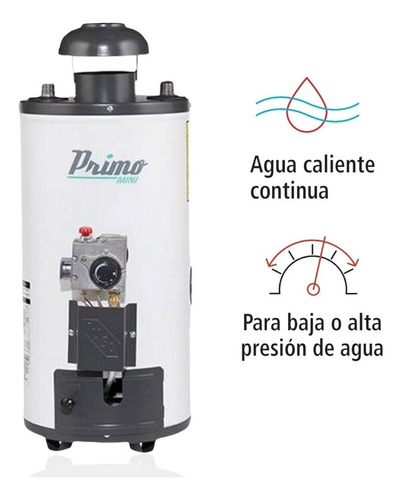 Calentador De Agua De Paso 6 L X Minuto Primo Plus Gas Lp