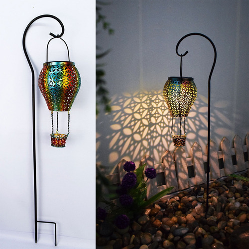 (01-a)solar Lamp Durable Rustproof Hollow Lantern Light Gard