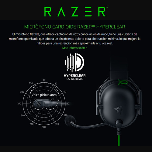 Imagen 3 de 9 de Audífonos Diadema Gamer Razer Blackshark V2 X / Sonido 7.1