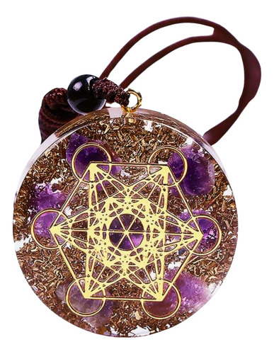 Dije Orgonita Circular Talismán Cubo De Metatron.