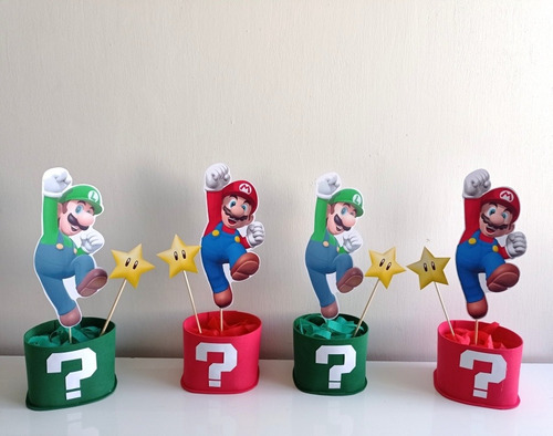 Imagen 7 de 10 de Platos Mario Bros Cumpleaños Decoración