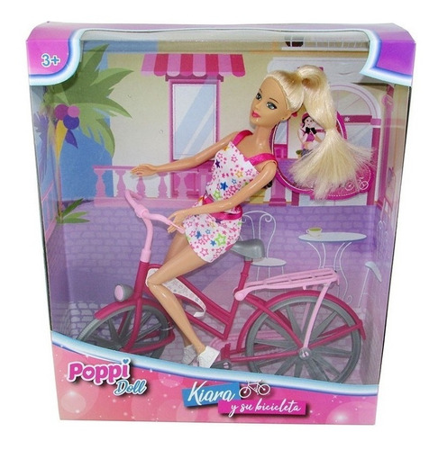 Muñeca Kiara Con Bicicleta 30 Cm Poppi Doll B111