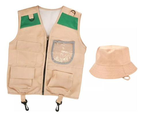 Conjunto De Explorador Al Aire Libre, Chaleco Y Sombrero De