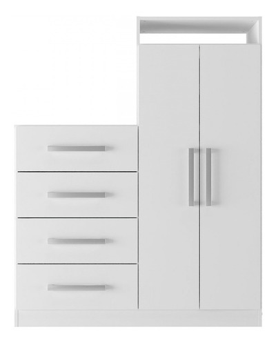 Cômoda Paris 2 Portas 4 Gavetas Branco - Panorama Móveis