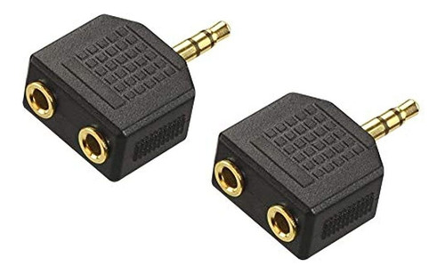 Auriculares Y Splitter, Chapado En Oro 0.138 in 1/8 Pulgadas