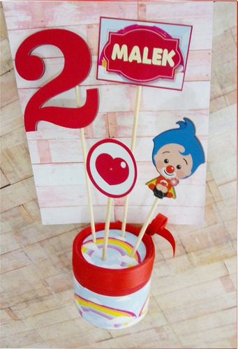 10 Centros De Mesa Plim Plim 2 Modelos A Elección Rojo