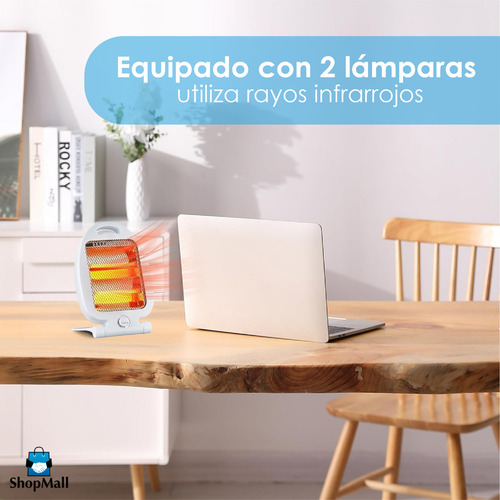Calefactor Calentador Eléctrico Portátil Calor Instantáneo Color Blanco