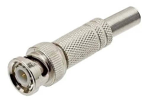 Conector Bnc Com Mola E Parafuso 4mm Cftv Com 50 Peças