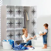 Comprar Closet Portatil Armario Plástico 9 Cubos Con Zapateros Genérica Clothes Closet 9+3