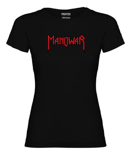 Polera Mujer Estampado Manowar Log