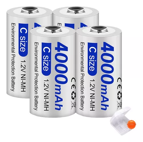 Baterias TIPO C Recargables NI-MH 2000mah Paquete De 2