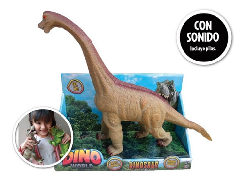 Dinosaurio Brachiosaurus Dino World Con Sonido Kreker 