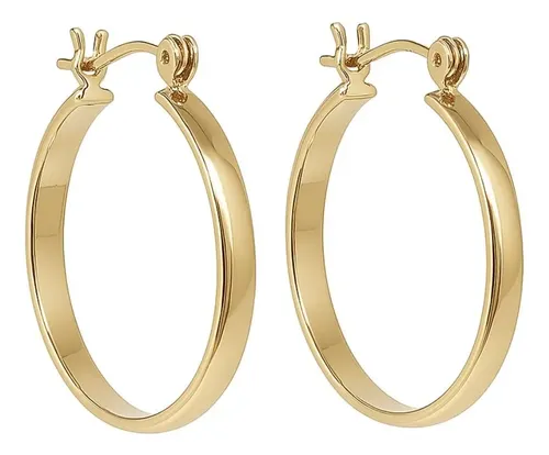 Brinco De Argola Lisa Banho Ouro Semijoia Preço De Fábrica Dourado