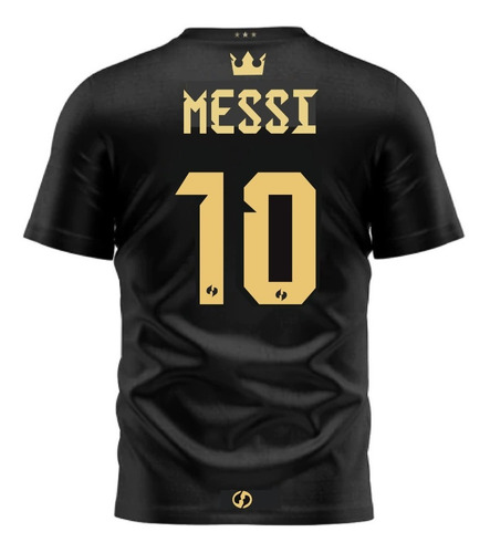 Imagen 2 de 2 de Camiseta Argentina 3 Estrellas- Diseño Original Messi Dorada