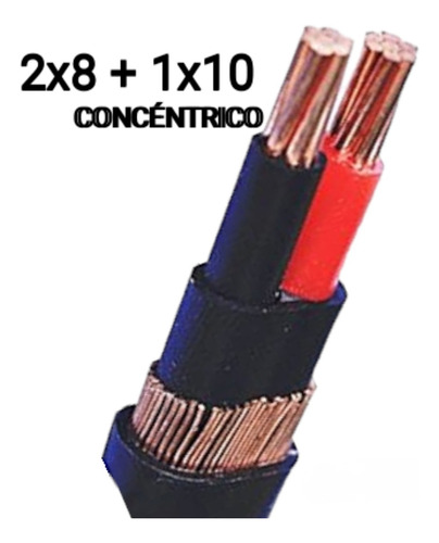 Conductor Concentrico 2x8+1x10 / 3x8 Nacional 100% Cobre  