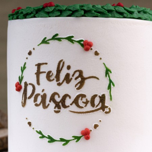 Stencil Decorativo Decoração Confeitaria Bolo Páscoa Ramos