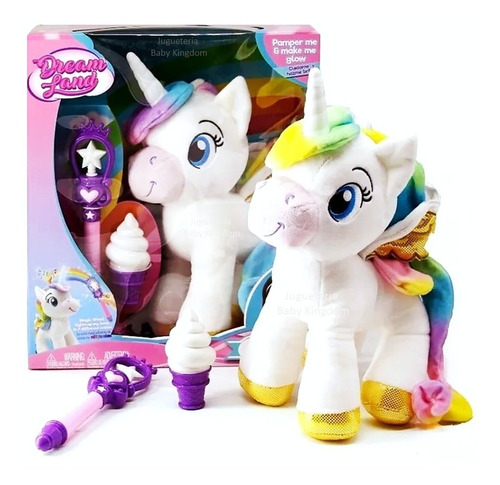 Unicornio Pony Alado Peluche Mágico Gigante Con Luces Nuevo