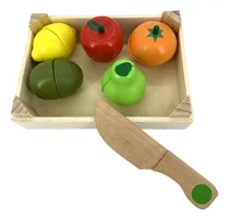 Comprar Corta Frutas Madera Con Iman Didactico Infantil Denbu