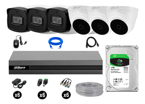 Cámaras Seguridad Kit 6 1080p Disco 1tb 40m Largo Alcance