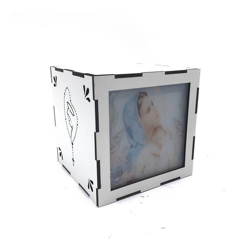 Luminária Nossa Senhora Do Silêncio Vazado Madeira Mdf